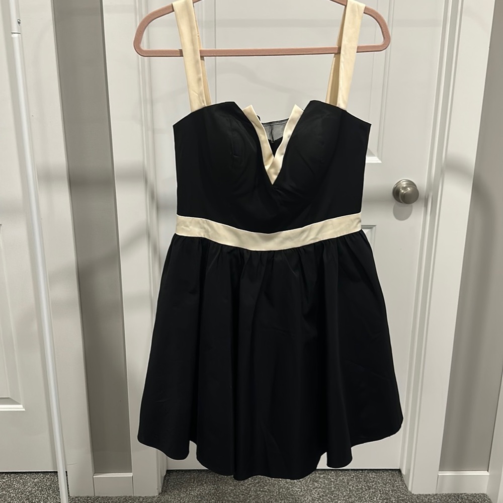 Chi Chi London Formal Black and Cream Dress